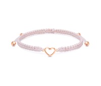 Cute Silver Heart with Knitting Rope Bracelet BR-1502-RO-GP